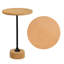 Table de bout à piédestal rond 23,5 po Calix, liège brun clair et table d'appoint en fer noir mat pour le salon ou la chambre à coucher Calix-534895175