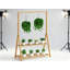 Support pour plante en bambou à 2 niveaux avec barre de suspension, tablette de rangement polyvalente pour plantes d'intérieur, pots et organisation à la maison