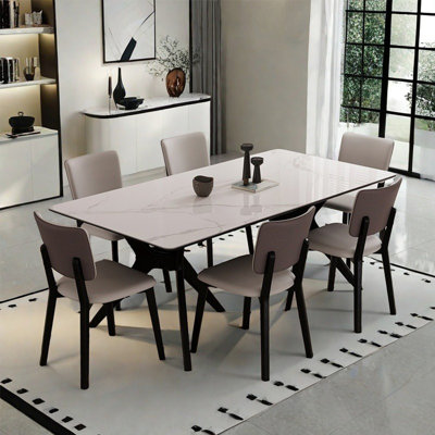 European simple light luxury dining table set