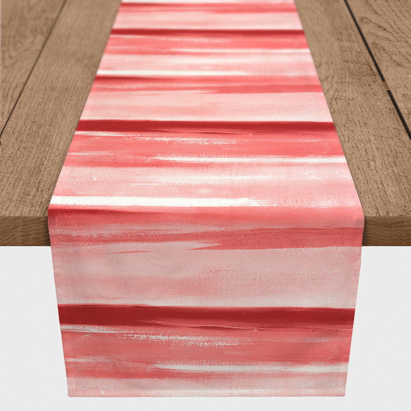 Chemin de table à rayures Neville, L 72 po x l 16 po, Rouge, Rayé 1