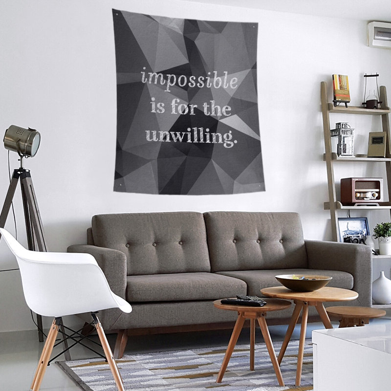 Tapisserie quote-en polyester en faux gemme, H 60 po x l 51 po, Onyx