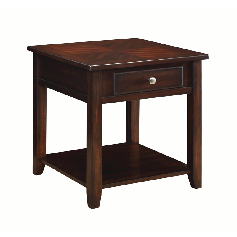 Wayne Solid Wood Top End Table with Storage