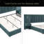 Upholstered Bed Frame With Chenille Fabric With Pleated Design,Grounded Platform Bed With Headboard And Solid Frame And The Bedside Table.No Box Spring Needed-1364690870-1364690864