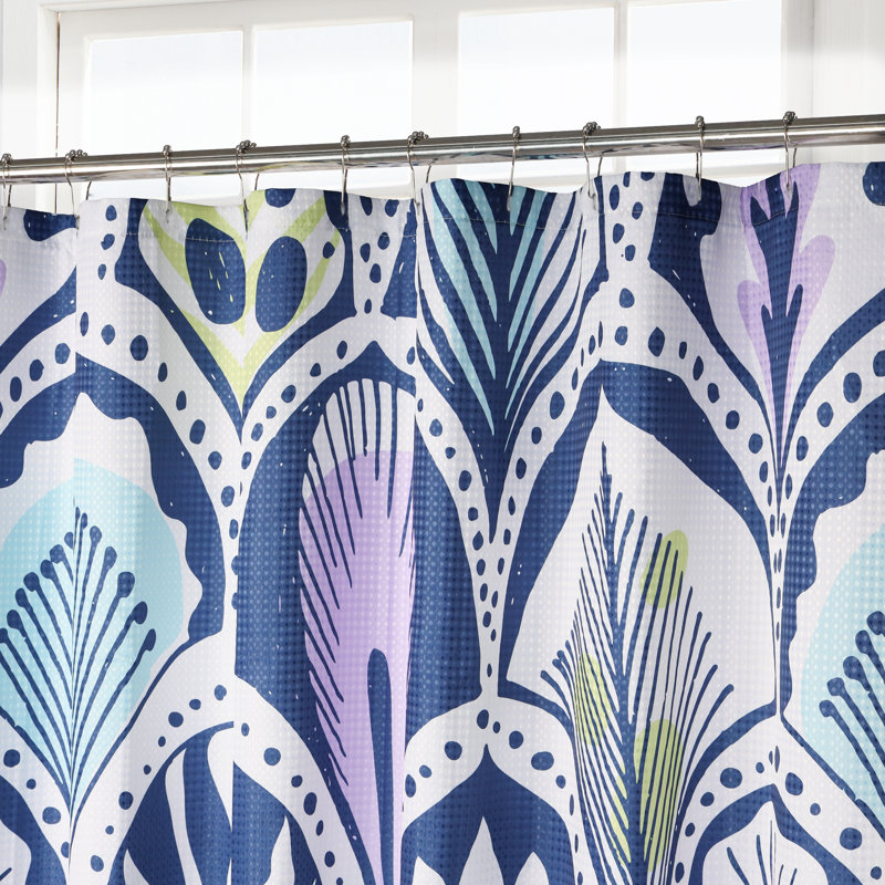 Boho Feathers Textured Shower Curtain