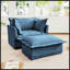 Fauteuil rembourré avec housse avec repose-pieds