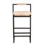 2 tabourets de bar en jacinthe d'eau avec dossier et structure en fer de style moderne et chic pour la cuisine, la maison et le bureau 15,49 po x l 31,5 po H facile à assembler 2 chaises tissées stables à hauteur de comptoir pour le restaurant