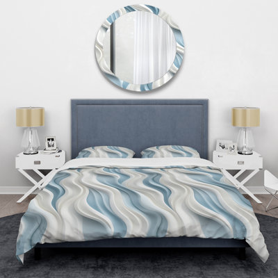 Gentle Lines - Abstract Duvet Cover Set - Microfiber Polyester