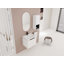 Meuble-lavabo mural 24 po avec lavabo en céramique, armoire latérale et portes à fermeture en douceur