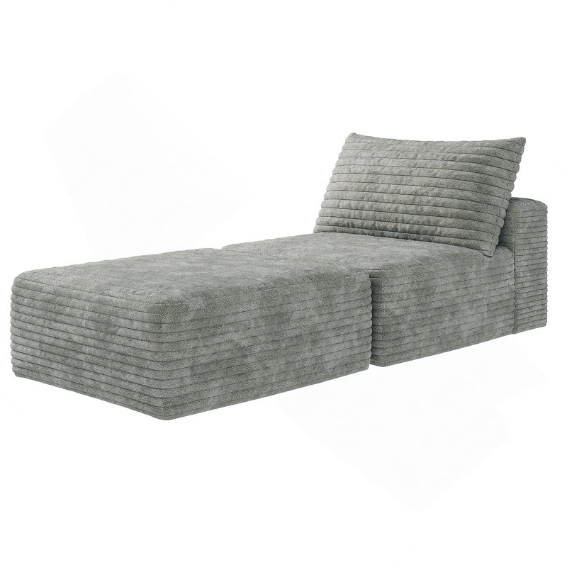 Canapé-lit de 66,9 po, canapé-lit convertible avec coussin, support pour le dos, canapé-lit confortable pour le salon et la chambre à coucher, canapé simple (tissu velours côtelé moelleux)