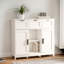 Armoire de rangement multifonctionnelle l 35,4 "x H 31,1" avec tiroirs et tablettes réglables, blanc-1808343426