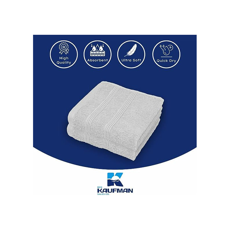 100% Cotton Midweight Washcloth, Light Gray