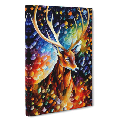 XC1022-4175X Stag Portrait No.3 - Wrapped Canvas Print