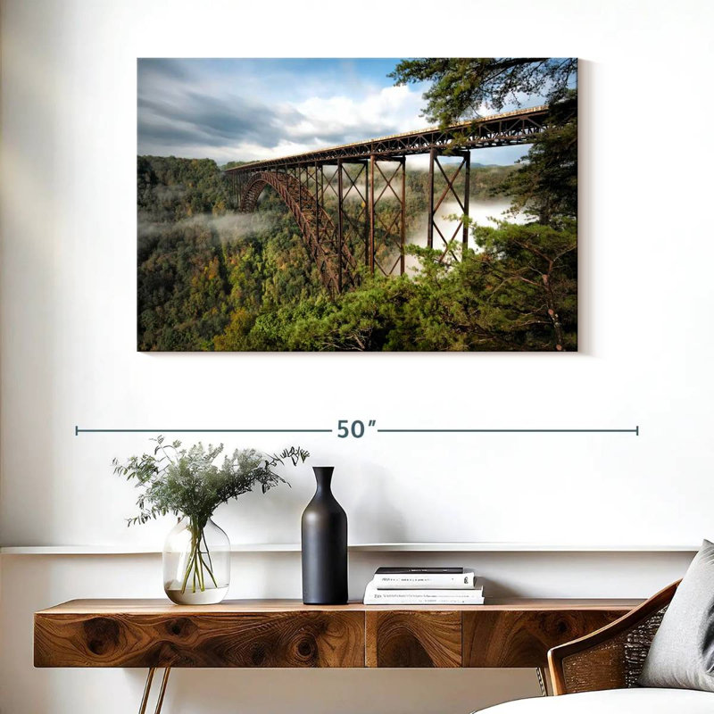 Lilie Foggy New River Gorge Bridge, H 26 po x l 39 po
