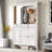 54.7" Hall Tree With Mirrored Cabinet Door Integrated Shoe Storage Entryway Bench Coat Hanger 2 Flip Drawers 4 Hooks And 2 Cabinets For Living Room Or Foyer