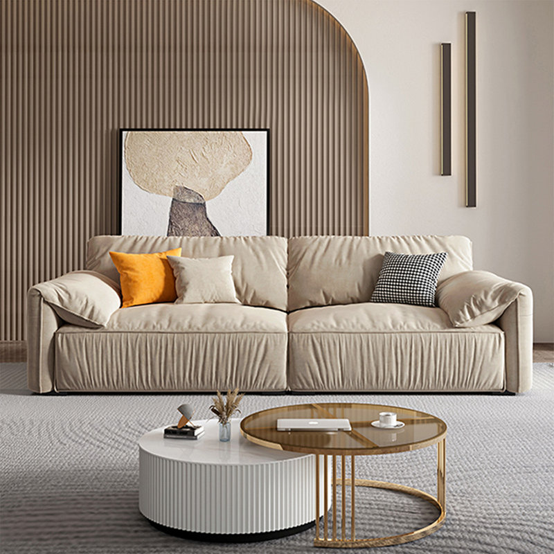 Causeuse-coussin modulaire en polyester ivoire