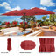 Très grand parasol d'extérieur - double abat-jour de patio de 15 pi avec manivelle pour meubles d'extérieur, terrasse, cour ou piscine Pure Garden (rouge)-1494703206