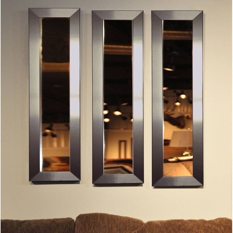 Hobson Wood Flat Wall Mirror, 10" H x 38" W