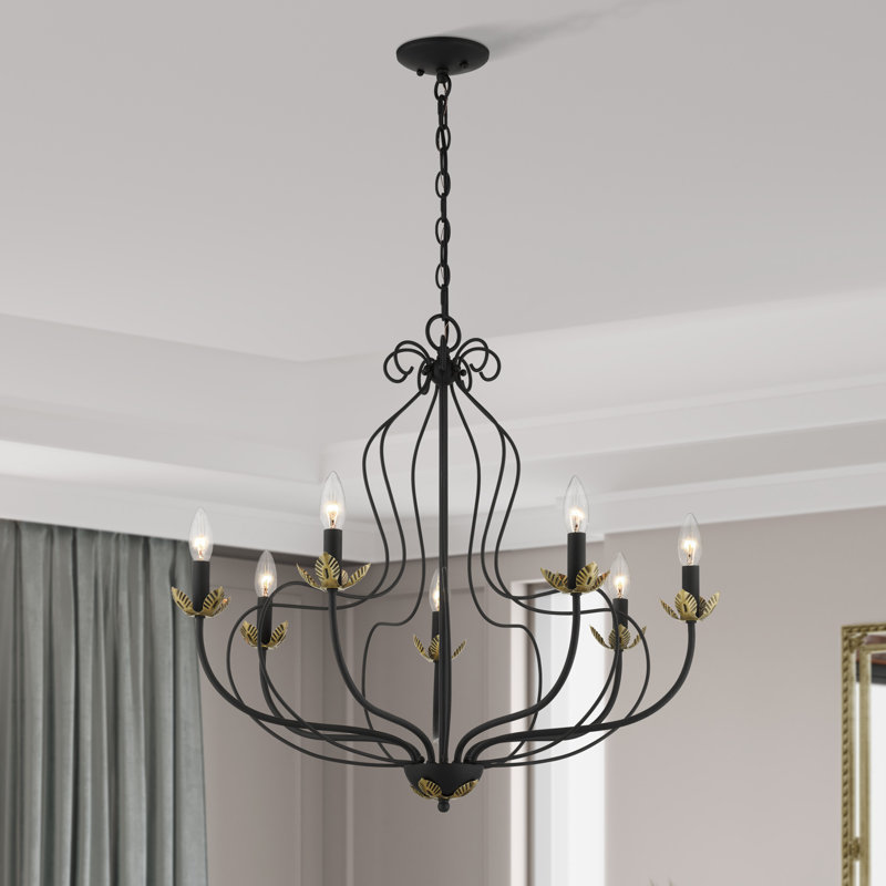 Bellamira Mallory 7-Light Dimmable Chandelier , Black