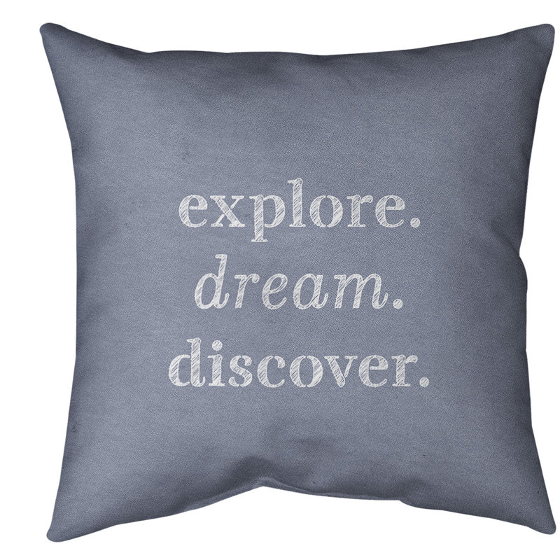 Coussin de sol, 40 po x 40 po, Bleu / Blanc