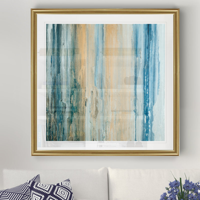 « tiger rayures ii », reproduction d’art, Cadre doré, H 26,5 po x l 26,5 po x P 1,5 po