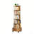 6 Tier Rotating Bookshelf, 360° Display Round Spinning Bookshelf With Wheels-1844307447