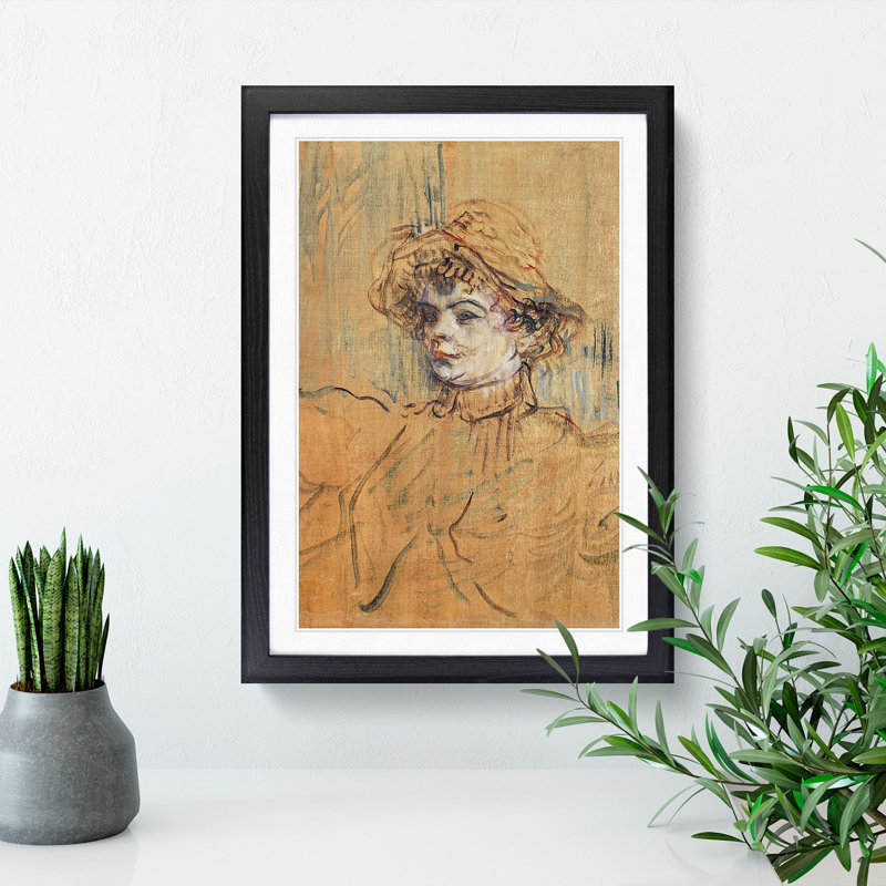 Mademoiselle Nys by Henri de Toulouse-Lautrec - Picture Frame Painting, 36cm H x 27cm W x 2cm D, Black Framed
