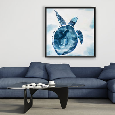 "Tortue bleue" sur toile