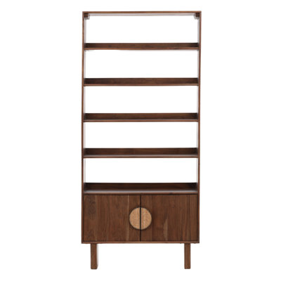 Silvie 5-Tier Acacia Bookcase, Walnut