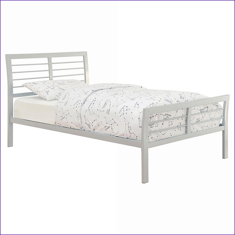 Full Size Metal Platform Bed Frame - 600lbs Weight Capacity Silver Finish for Modern Bedrooms