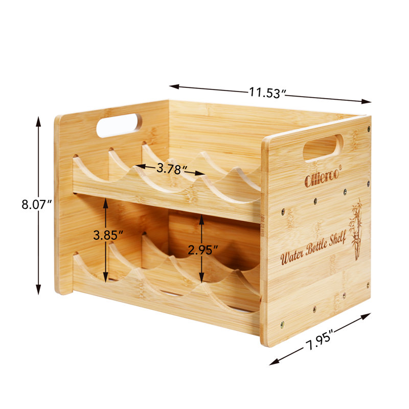 6 Bottle Solid Wood Tabletop Wine Bottle Rack in Natural