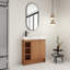 Meuble-lavabo autoportant de 30 pouces avec lavabo en céramique blanche et porte à fermeture en douceur-1295151608