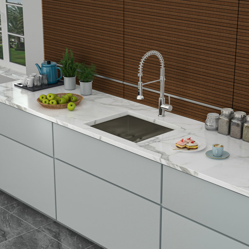 21 po, 9 po de profondeur, évier simple encastrable, couleur nickel brossé, drainage de l'eau en forme de X, - jet de condensation, grille de séchage pliable en acier inoxydable, grille de rinçage de fond en acier inoxydable, guide d'installation,