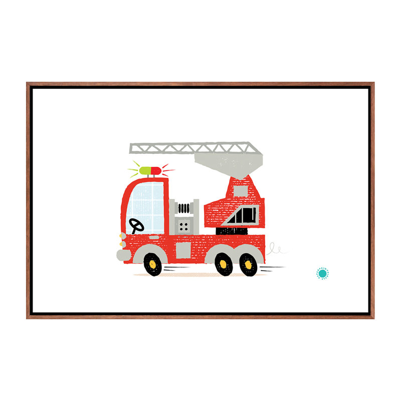 Fire Fire - impression d'art graphique, Pas de tapis, H 18 po x l 26 po x P 1,5 po, Toile avec cadre brun