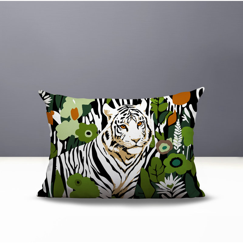 Oreiller rectangulaire réversible intérieur / extérieur Wilo Tiger, Chartreuse, H 25 po x l 18 po