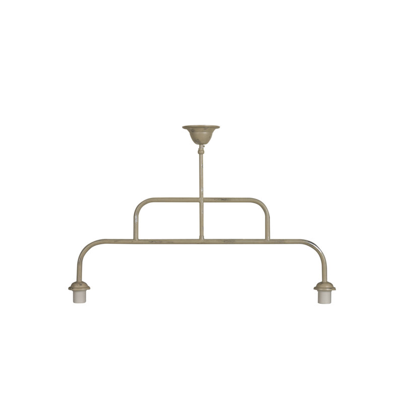 San Pablo - Light Kitchen Island Pendant, Cream and Silver Metal