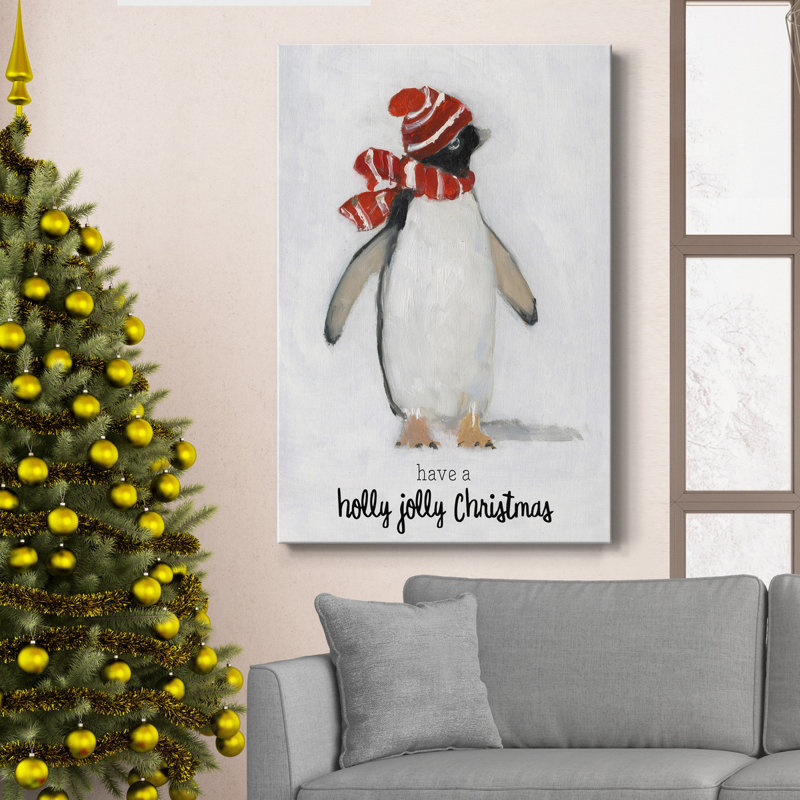 Toile tendue Holly Jolly Penguin, H 27 po x l 18 po x P 1 po