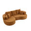 Canapé modulaire courbé en tissu 106 pièces 2 pièces 106 po, CHAISE LUNGE, NOMAD