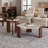 Simple cave stone solid wood coffee table