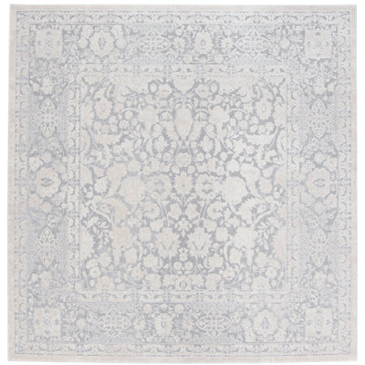 Calidia Floral Light Gray/Cream Area Rug