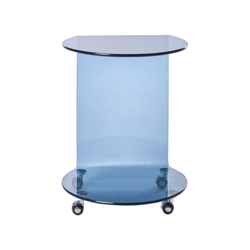 Pedestal End Table, Blue