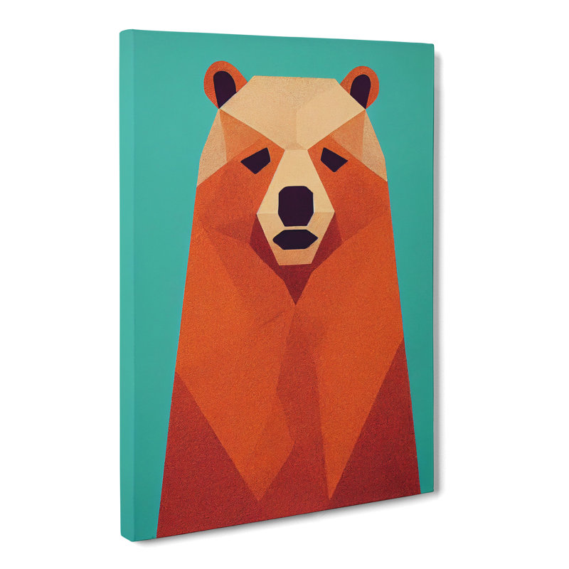 Bear Mid Century - Wrapped Canvas, 50cm H x 35cm W x 3cm D