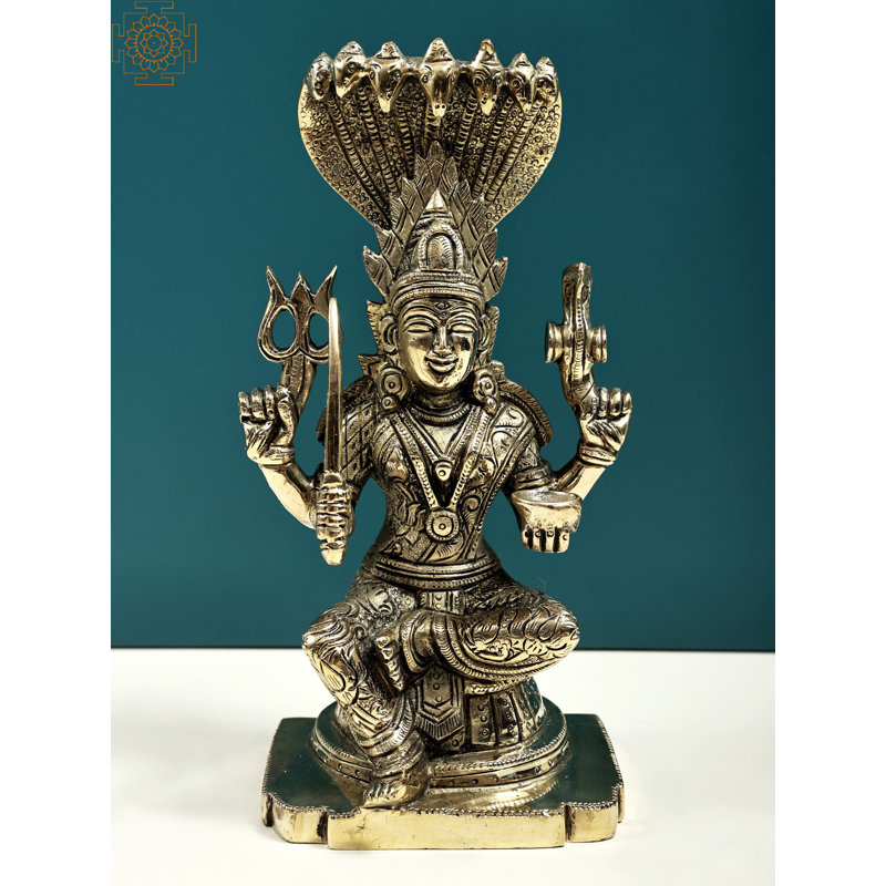 Statue de 8 po Mariamman en laiton - déesse de l'Inde du Sud faite à la main Durga Idol pour la maison et le décor spirituel