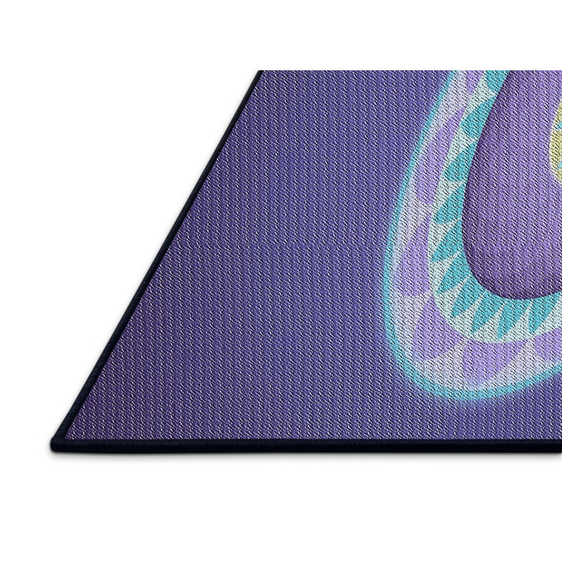 Tapis mauve à métier motorisée, Rectangle 4 pi x 6 pi