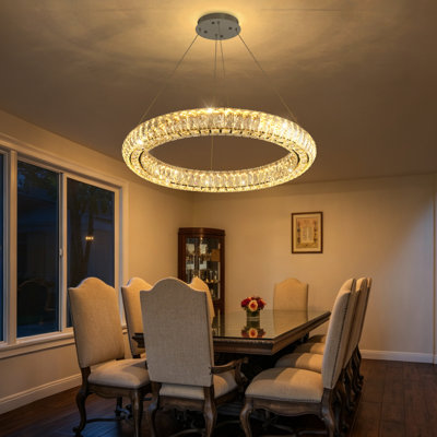 Luminaires modernes en cristal avec anneaux