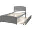 Lit plateforme gris avec lit gigogne gris pour une construction sereine et confortable-1583190202