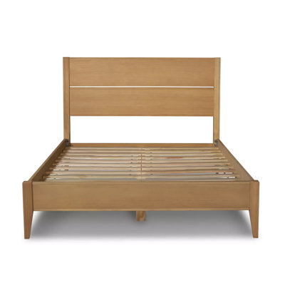 Lit plateforme Mid-Century en bois massif