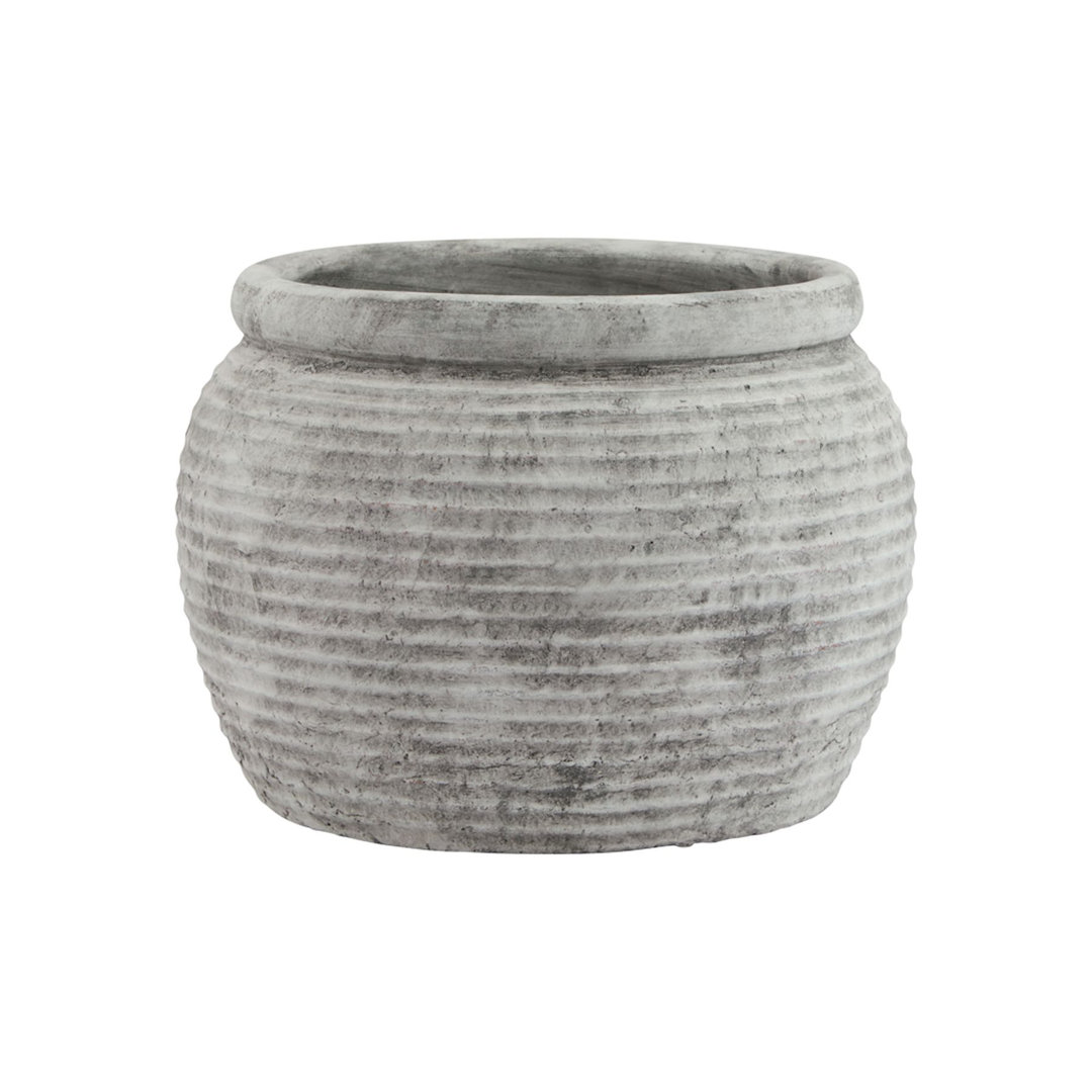 Amalfi Grey Rimmed Large Plant Pot