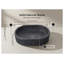 Lavabo vasque ovale de luxe en marbre naturel gris foncé pour salle de bain