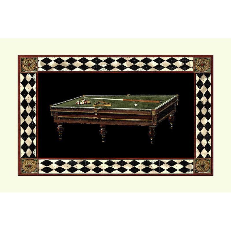 Lets Play Billiards I B&W Antiqued, H 8 po x l 12 po
