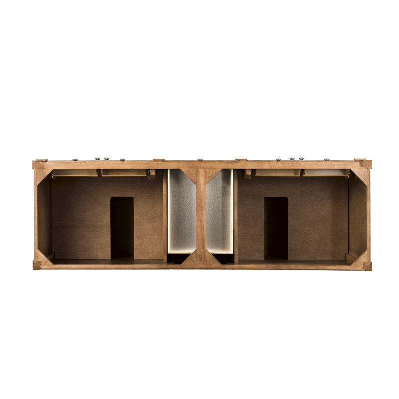 Brittany 72'' W Double Bathroom Vanity Base, Saddle Brown
